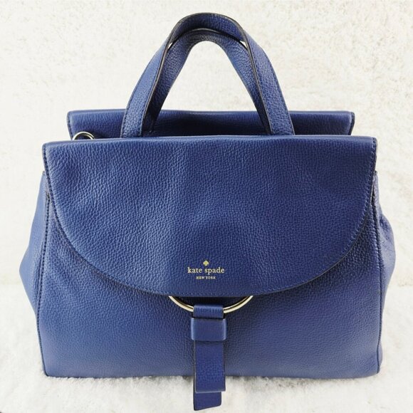 KATE SPADE Jasper Clarke Street Ocean Blue Pebble Leather Top Handle Shoulder Ba - Picture 4 of 16